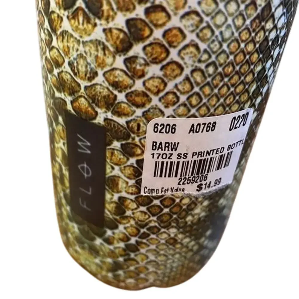 New With Tags Stainless Water Bottle snake animal print